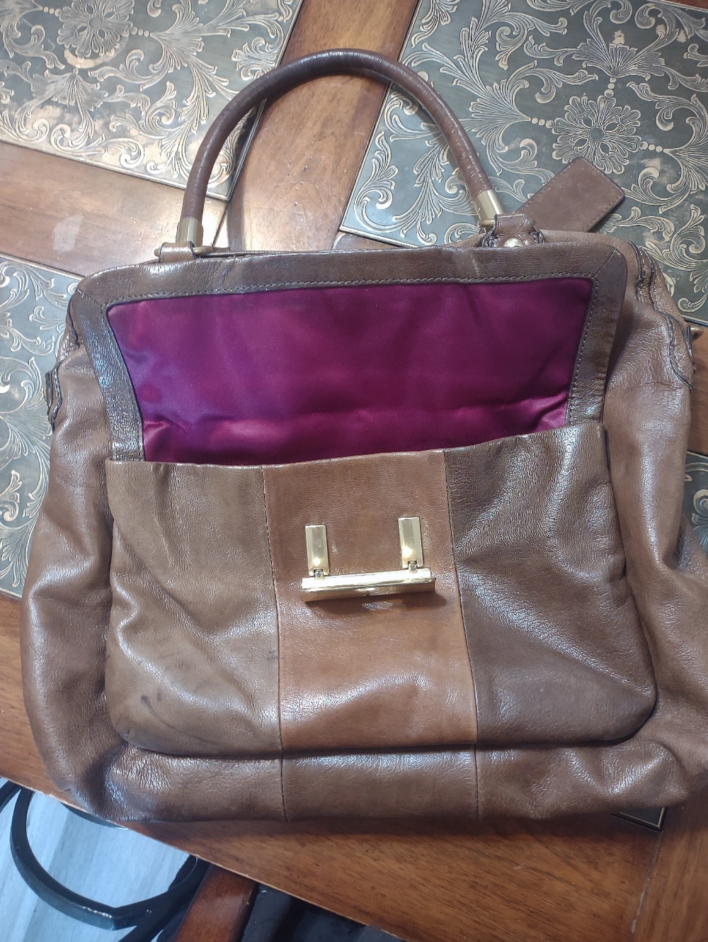 Coach Vintage Brown Leather Shoulder Bag with Chain Strap - Picture 6 of 16